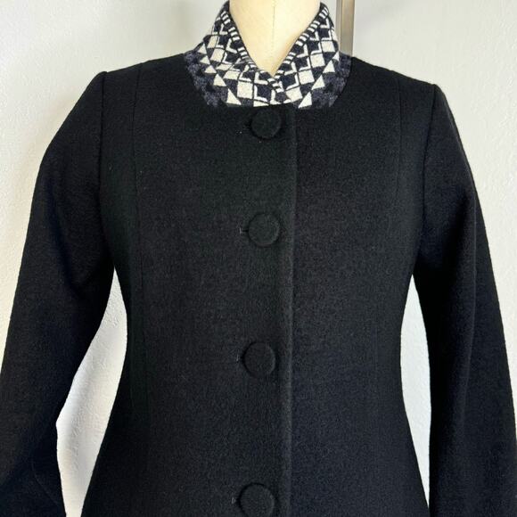 Pendleton Women's Wool Geometric Print Blazer Jacket Black Small Petite - Picture 1 of 10